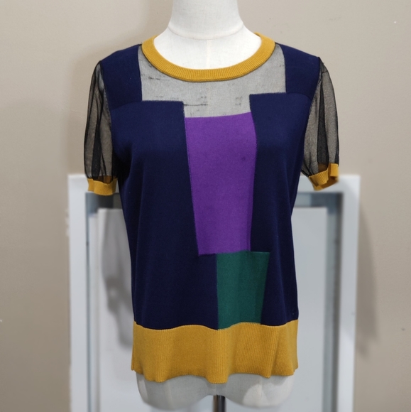 UN3D Block color summer knit tops - Picture 2 of 6